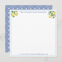 Positano Lemons Blue Tiles Baby Shower Gracias