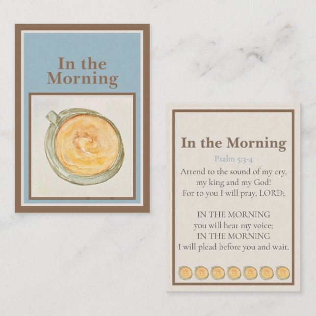 Tarjeta Pequeña Prayer Card: In the Morning — Psalm 5:3-4 (Anverso / Reverso)