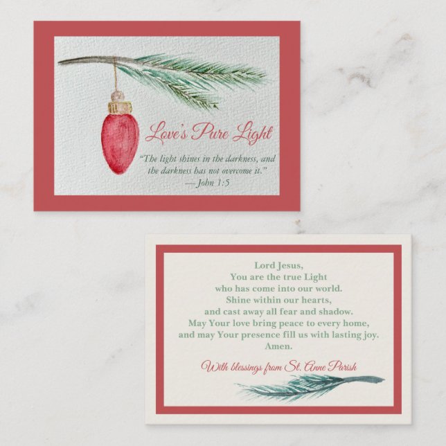 Tarjeta Pequeña Prayer Card - Personalize - Season of Joy (Anverso / Reverso)