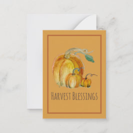 Tarjeta Pequeña Prayer Card: Pumpkin Harvest Blessing 