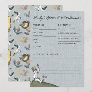 Tarjeta Pequeña Predicciones para el Baby Shower de 'Donde los mon