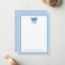 Preppy Blue y White Gingham y Bow