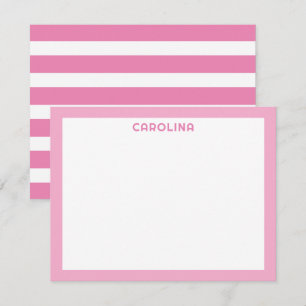 Tarjeta Pequeña Preppy de 2 tonos rosa chicle lindo femenino