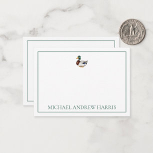 Tarjeta Pequeña Preppy Mallard Duck Personalizado