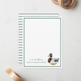 Tarjeta Pequeña Preppy Mallard Duck Personalizado