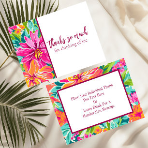 Tarjeta Pequeña Preppy Multicloreada Floral Gracias