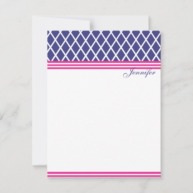 Tarjeta Pequeña Preppy Naval Lattice (Anverso)