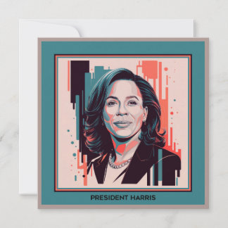 Tarjeta Pequeña Presidente Kamala Harris Pintura moderna