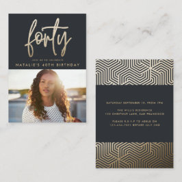 Tarjeta Pequeña presupuesto 40 cumpleaños simple y elegante guión