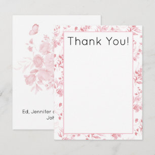 Tarjeta Pequeña Presupuesto, Agradecimiento de Baby Shower con flo