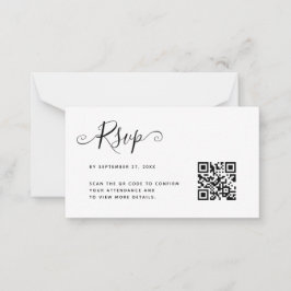 Tarjeta Pequeña PRESUPUESTO Boda RSVP de código QR Minimalista sim