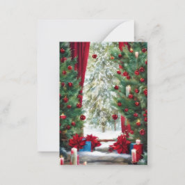Tarjeta Pequeña presupuesto de cabaña de montaña de Navidad mini