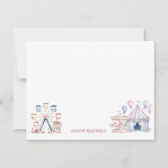 Tarjeta Pequeña Presupuesto de cumpleaños de Cute de Carnaval Grac (Anverso)