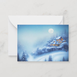 Tarjeta Pequeña Presupuesto de hogar de invierno mini Navidad