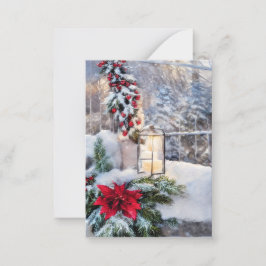 Tarjeta Pequeña Presupuesto de linterna nevada mini Navidad