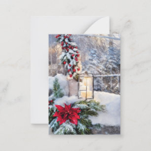 Tarjeta Pequeña Presupuesto de linterna nevada mini Navidad