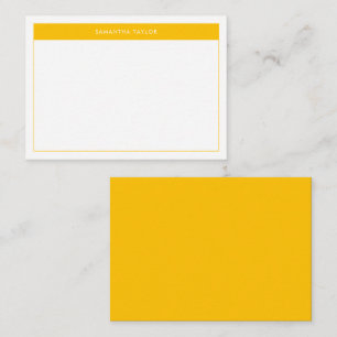 Tarjeta Pequeña Presupuesto de nombre de borde simple amarillo mod