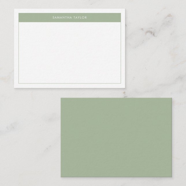 Tarjeta Pequeña Presupuesto de nombre de borde simple verde de sab (Anverso / Reverso)