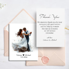 Tarjeta Pequeña presupuesto de novia y novio gracias boda