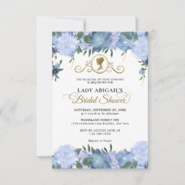 Tarjeta Pequeña PRESUPUESTO Dusty Blue Floral Victorian Bridal Sho