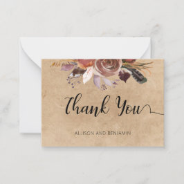 Tarjeta Pequeña PRESUPUESTO Elegante Boda Pequeña Floral Gracias