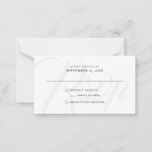 Tarjeta Pequeña PRESUPUESTO Elegante Guión Rústico De Pincel RSVP 