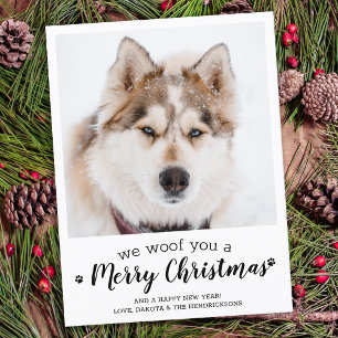 Tarjeta Pequeña Presupuesto Feliz Navidad Perro Mascota moderno fo