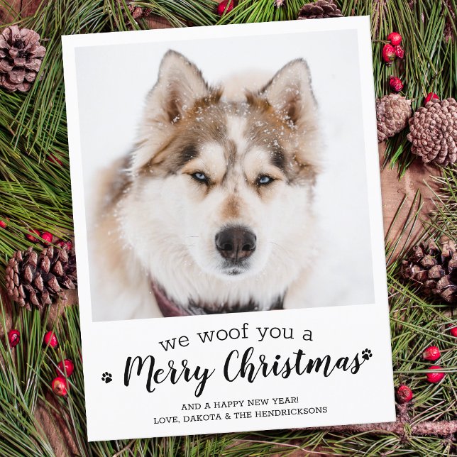 Tarjeta Pequeña Presupuesto Feliz Navidad Perro Mascota moderno fo (Subido por el creador)