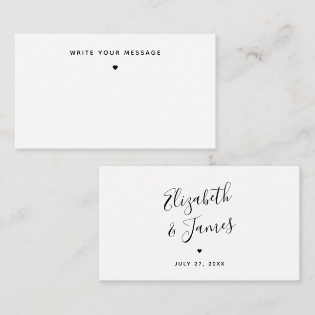 Tarjeta Pequeña PRESUPUESTO Idea única de libro de invitados no tr (Anverso / Reverso)