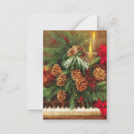 Tarjeta Pequeña presupuesto mini de piano de Navidad