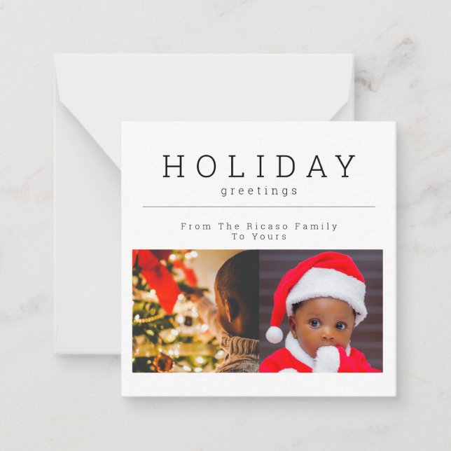 Tarjeta Pequeña PRESUPUESTO MINI Dos Navidades fotográficos Person (Anverso)