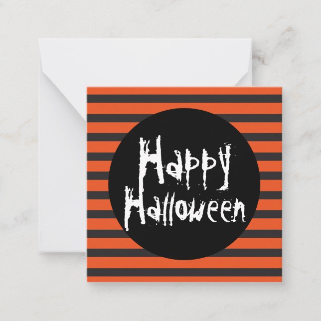 Tarjeta Pequeña PRESUPUESTO MINI Naranja Black Spooky Happy Hallow (Anverso)