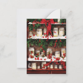 Tarjeta Pequeña Presupuesto mini Navidad de frascos y bayas