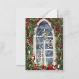 Tarjeta Pequeña presupuesto mini para ventana de Navidad