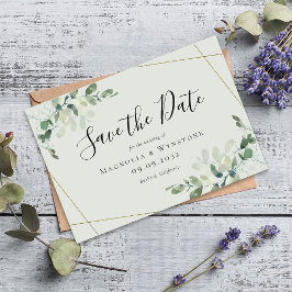 Tarjeta Pequeña PRESUPUESTO MINI TAMAÑO Eucalyptus Boda Guardar La