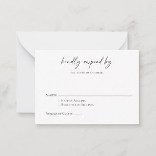 Tarjeta Pequeña Presupuesto Minimalista Negro Blanco Moderno Scrip