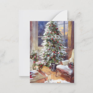 Tarjeta Pequeña Presupuesto minimalista para árbol de Navidad anti
