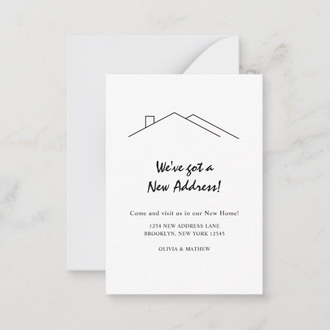 Tarjeta Pequeña PRESUPUESTO Minimalista Tenemos una nueva direcció (Anverso)