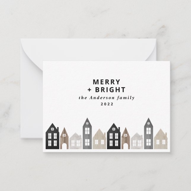 Tarjeta Pequeña presupuesto Navidades japoneses Casas nórdicas ele (Anverso)