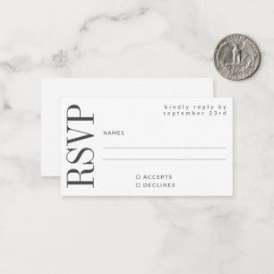 Tarjeta Pequeña Presupuesto Negrita Moderno Simple Negro Blanco RS