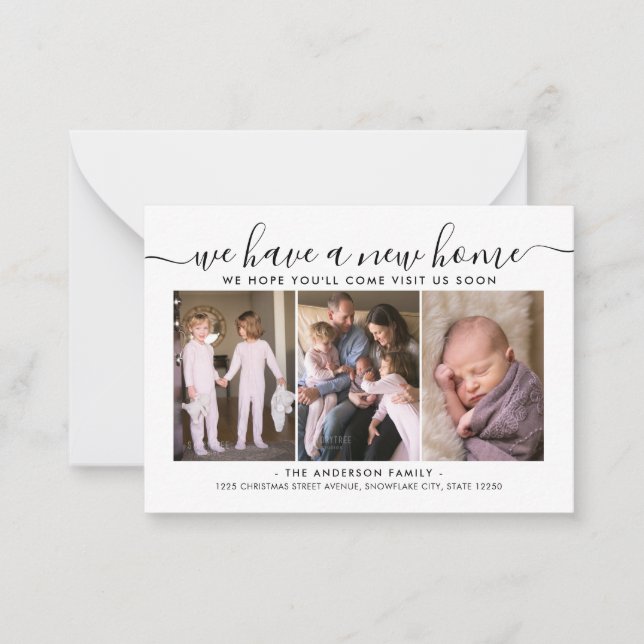 Tarjeta Pequeña Presupuesto Nueva dirección de la casa movida 3 ta (Anverso)