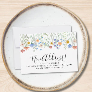 Tarjeta Pequeña Presupuesto Nueva dirección Flores silvestres Invi