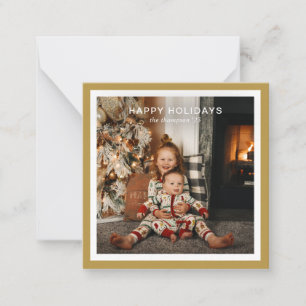 Tarjeta Pequeña PRESUPUESTO Oro Negrita Borde cuadrado 1 Navidades