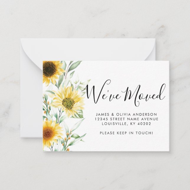 Tarjeta Pequeña Presupuesto otoño otoño girasol que hemos movido (Anverso)