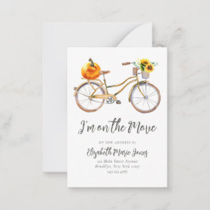 Tarjeta Pequeña Presupuesto que he movido la bicicleta de crema de