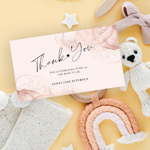 Tarjeta Pequeña Presupuesto rosa oro rubor baby shower gracias