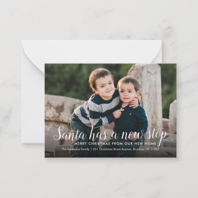Tarjeta Pequeña Presupuesto Santa Nueva parada de casa Foto vacaci (Anverso)