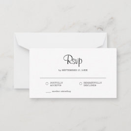 Tarjeta Pequeña PRESUPUESTO Sencillo elegante Rústico Boda RSVP