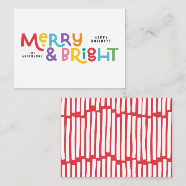 Tarjeta Pequeña presupuesto Todo es brillante Navidades brillantes (Anverso / Reverso)