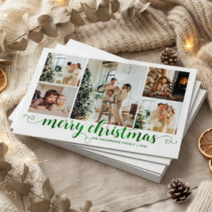 Tarjeta Pequeña PRESUPUESTO Verde Feliz Navidad Corazón Script 5 F